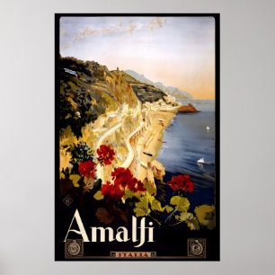 Amalfi Coast Italy 1920 Travel POSTER PRINT A5-A1