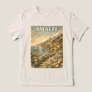 Amalfi Coast Italy Duck Vintage Cottagecore Tri-Blend Shirt