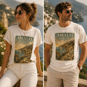 Amalfi Coast Italy Duck Vintage Cottagecore Tri-Blend Shirt