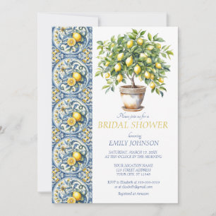 Amalfi Coast Italy Lemon tree Bridal Shower Invitation