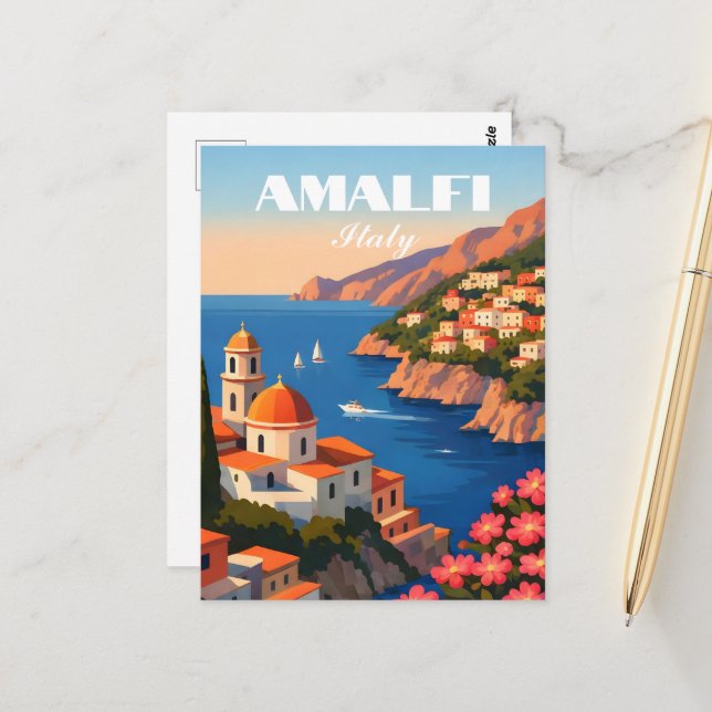  Amalfi Coast Italy Postcard (Front/Back In Situ)
