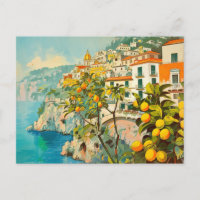 Amalfi Coast, Italy Retro Travel 