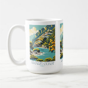 Amalfi Coast Italy Retro Travel Poster Style Coffee Mug