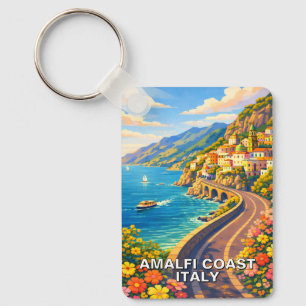 Amalfi Coast Italy Riviera Vintage Travel Keychain