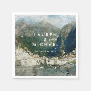 Amalfi coast italy scenic summer wedding napkins