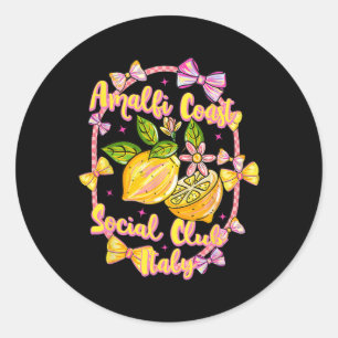 Amalfi Coast Italy Social Club Bow Lemon Travel Va Classic Round Sticker