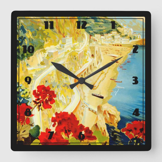 Amalfi Coast, Italy Square Wall Clock (Front)