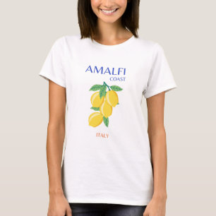 Amalfi Coast, Italy, Travel Art, Pastel, Orange T-Shirt