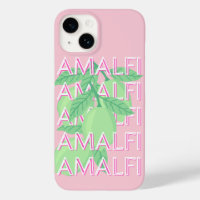 Amalfi Coast, Italy Travel Art, Pink