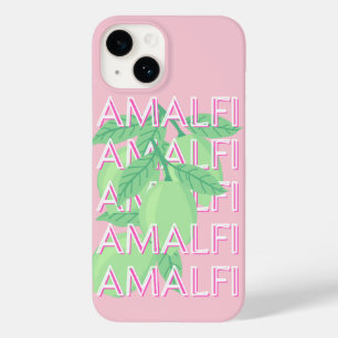 Amalfi Coast, Italy Travel Art, Pink Case-Mate iPhone 14 Case