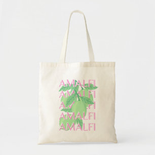 Amalfi Coast, Italy Travel Art, Pink Tote Bag