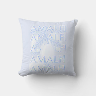 Amalfi Coast, Italy, Travel Art, Preppy, Blue Cushion