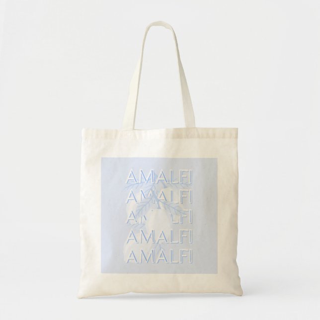 Amalfi Coast, Italy, Travel Art, Preppy, Blue Tote Bag (Front)