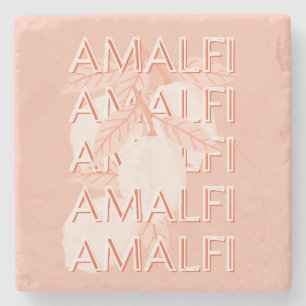 Amalfi Coast, Italy Travel Art, Preppy, Minimalist Stone Coaster