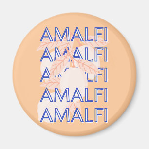 Amalfi Coast, Italy Travel Art, Preppy, Orange Magnet