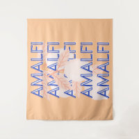 Amalfi Coast, Italy Travel Art, Preppy, Orange