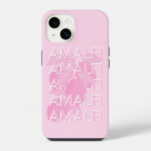 Amalfi Coast, Italy, Travel Art, Preppy, Pink iPhone 14 Case