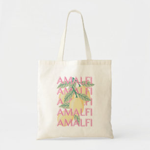 Amalfi Coast, Italy, Travel Art, Preppy, Pink Tote Bag