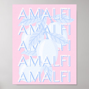 Amalfi Coast, Italy, Travel Art, Preppy Poster