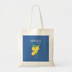 Amalfi Coast, Italy, Travel Art, Retro, Blue Tote Bag
