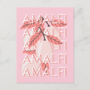 Amalfi Coast, Italy Travel Art, Summer Travel Art Postcard