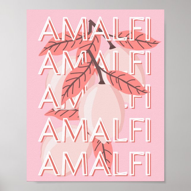 Amalfi Coast, Italy Travel Art, Summer Travel Art Poster (Front)