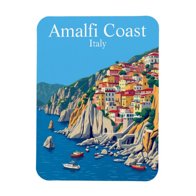 Amalfi Coast, Italy Travel Mediterranean  Magnet (Vertical)