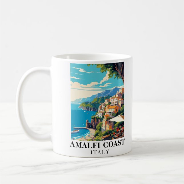 Amalfi Coast Italy Travel Retro  Coffee Mug (Left)
