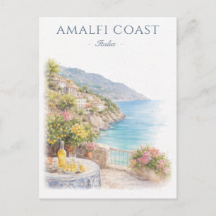 Amalfi Coast Italy Vacation Travel Postcard