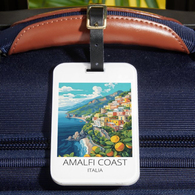 Amalfi Coast Italy Vintage Travel Luggage Tag (Front Insitu 2)