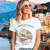 Amalfi Coast Italy – Vintage Watercolor Cliffside