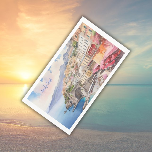 Amalfi Coast Italy Watercolor Sketch  | Napkin (Creator Uploaded)