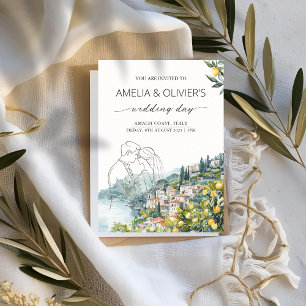 Amalfi Coast Italy Wedding Invitation Lemon Summer