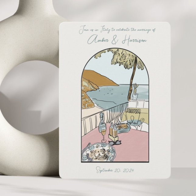 Amalfi Coast Italy Wedding Save The Date Invitation (Creator Uploaded)