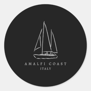 Amalfi Coast Italy Yachting Sea Ocean Swim Club Fa Classic Round Sticker