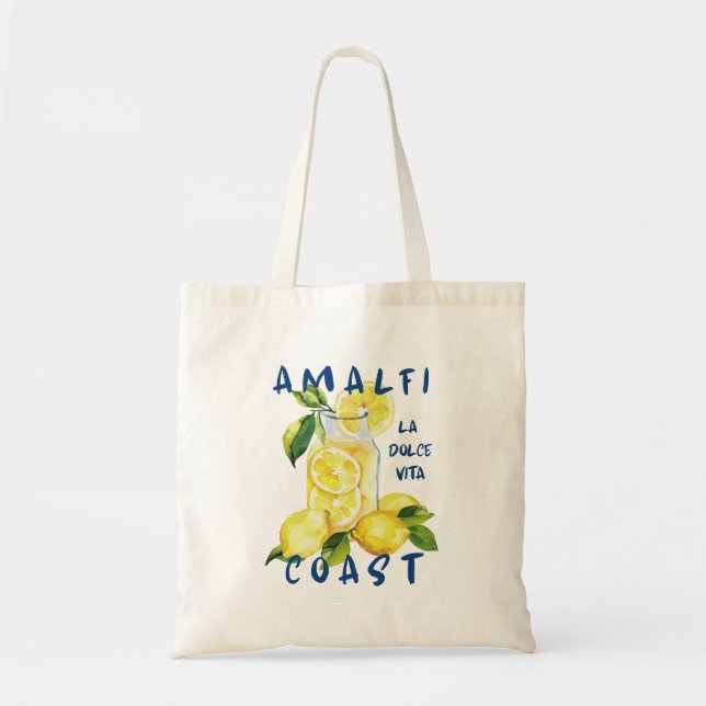 Amalfi Coast La Dolce Vita – Italian Limoncello Tote Bag (Front)