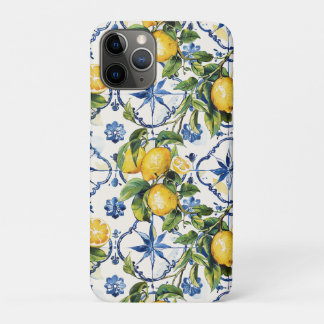 Amalfi Coast Lemon and Tiles Pattern iPhone 11 Pro Case