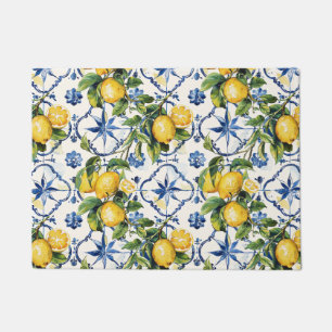 Amalfi Coast Lemon and Tiles Pattern Doormat