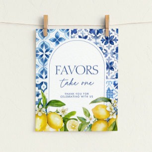 Amalfi Coast Lemon Baby Shower Favors Sign