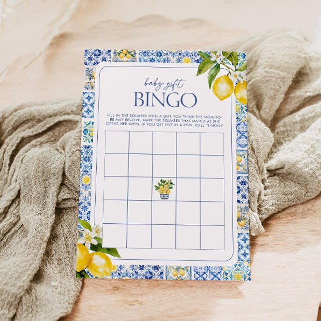 Amalfi Coast Lemon Baby Shower Gift Bingo Game (Creator Uploaded)
