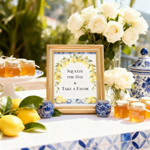 Amalfi Coast Lemon Baby Shower Take a Favour  Poster