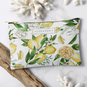 Amalfi Coast Lemon Blossom Personalized Accessory Pouch