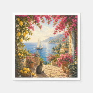 Amalfi Coast Lemon Grove Mediterranean Italian Napkin