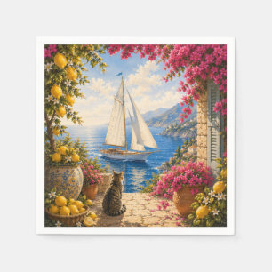 Amalfi Coast Lemon Grove Mediterranean Italian Napkin