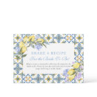 Amalfi Coast Lemon Italian Mediterran Recipe Card