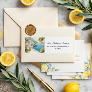 Amalfi Coast Lemon   Italian  Return Address Label