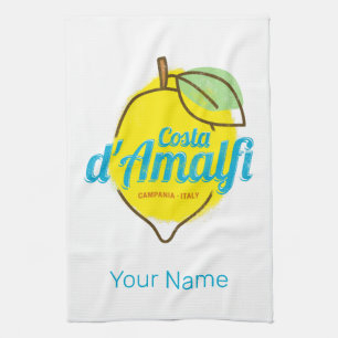 Amalfi Coast Lemon Italy Vintage Costa d'Amalfi Tea Towel