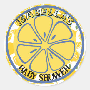 Amalfi Coast Lemon Mediterranean Baby Shower Classic Round Sticker