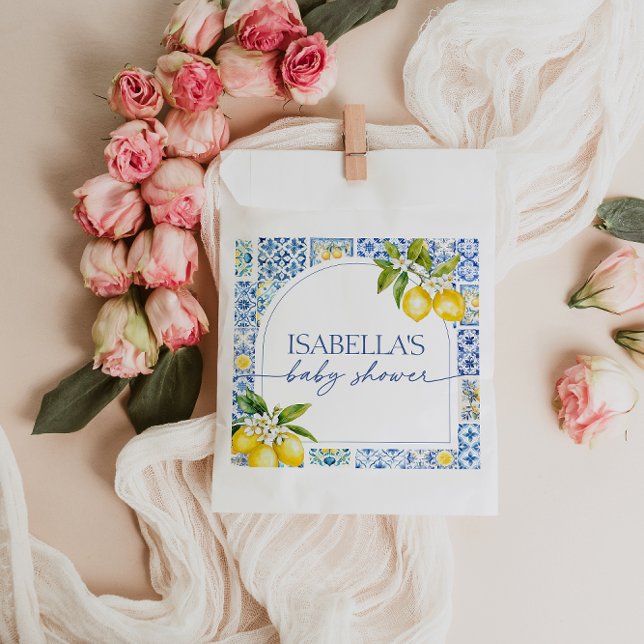 Amalfi Coast Lemon Mediterranean Baby Shower Favour Bag (Creator Uploaded)