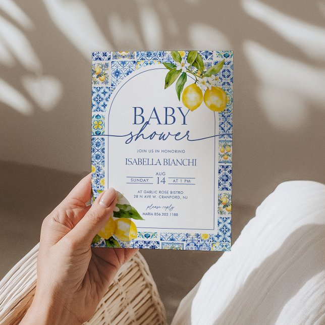 Amalfi Coast Lemon Mediterranean Baby Shower Invitation (Creator Uploaded)